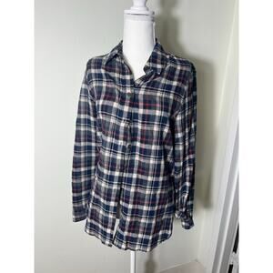 Jenni Kayne Navy Cream Plaid Button-Up Shirt